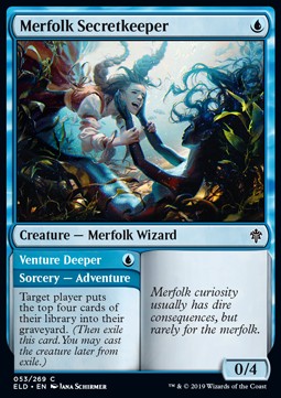 Merfolk Secretkeeper // Venture Deeper - Throne of Eldraine (Common) [ELD-53]