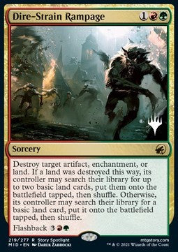 Dire-Strain Rampage (V.2) - Innistrad: Midnight Hunt: Promos (Rare) [PMID-219]