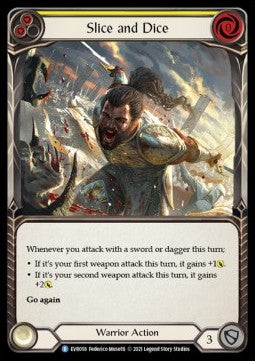 Slice and Dice (Yellow) (Rainbow Foil) - Everfest - First (Rare) [EVR-F-058]