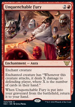 Unquenchable Fury (V.1) - Commander: Kamigawa: Neon Dynasty (Rare) [NEC-23]