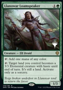 Llanowar Loamspeaker (V.2) - Dominaria United: Promos (Rare) [PDMU-170]