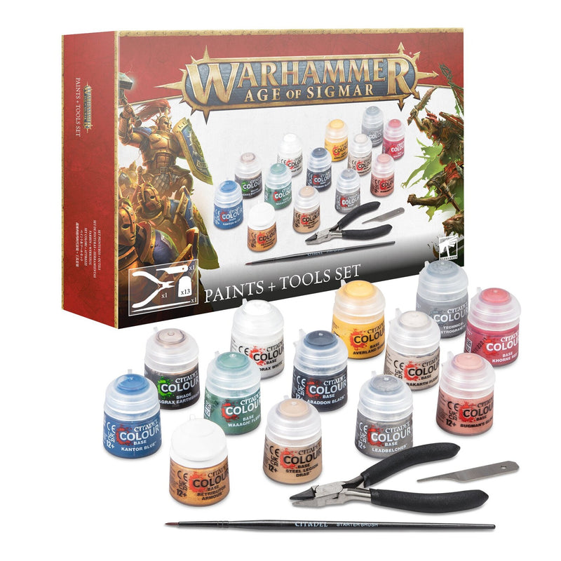 Warhammer Age of Sigmar: Paints + Tools Set box